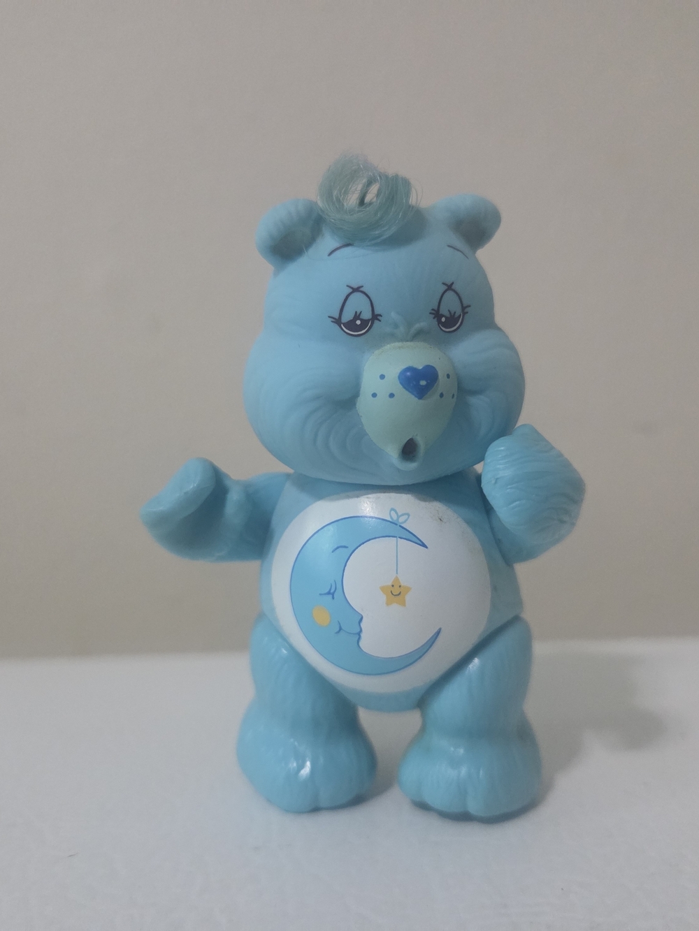 Vintage 1983 Kenner Bedtime Care Bear poseable figure.